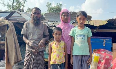 পরিবার নিয়ে সাত দিন ধরে খোলা আকাশের নিচে প্রতিবন্ধী লাল মিয়া